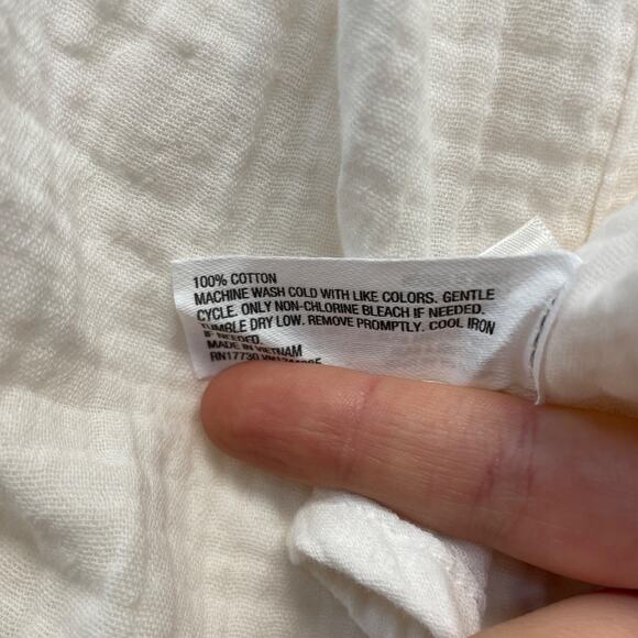 Colsie Womens White Textured Cotton Flowy Tank Top Size M - Picture 4 of 5